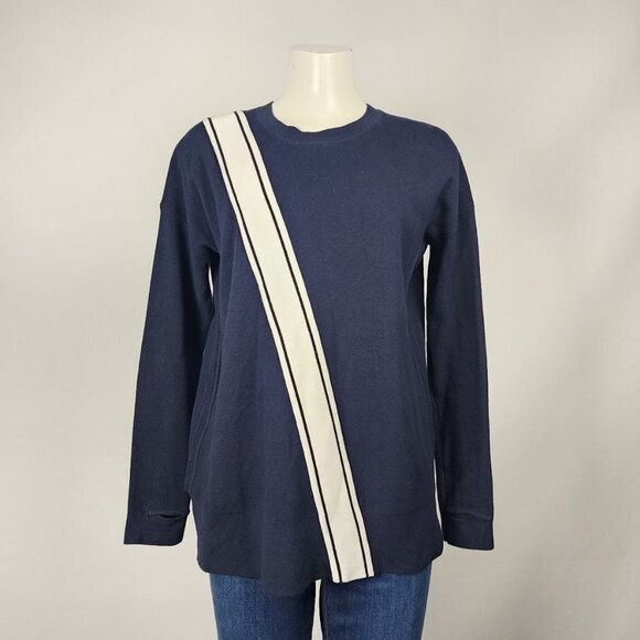 Athleta Navy Blue Cotton Knit Sweater Size S/M - Picture 1 of 8